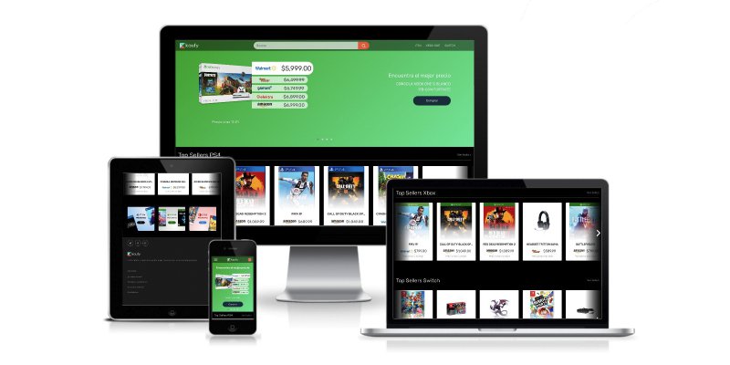 Web app de e-commerce que permite comparar precios de videojuegos en diferentes retailers del país.